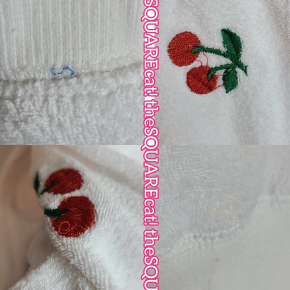 🍒 2 piece SET! Betsey Johnson cherry fruit embroidery hoodie & strapless romper - Picture 9 of 15